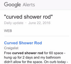 Curved shower rod for sale on Craigslist