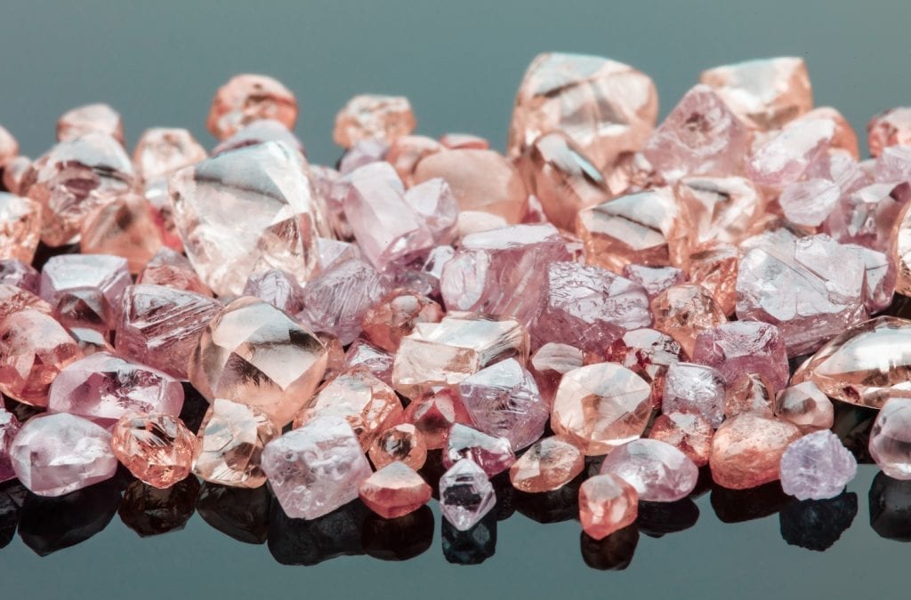 rough pink diamonds