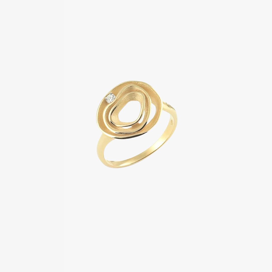 Anna Maria Cammilli Dune Circle Diamond Ring 18K Yellow Gold - Royal Coster Diamonds