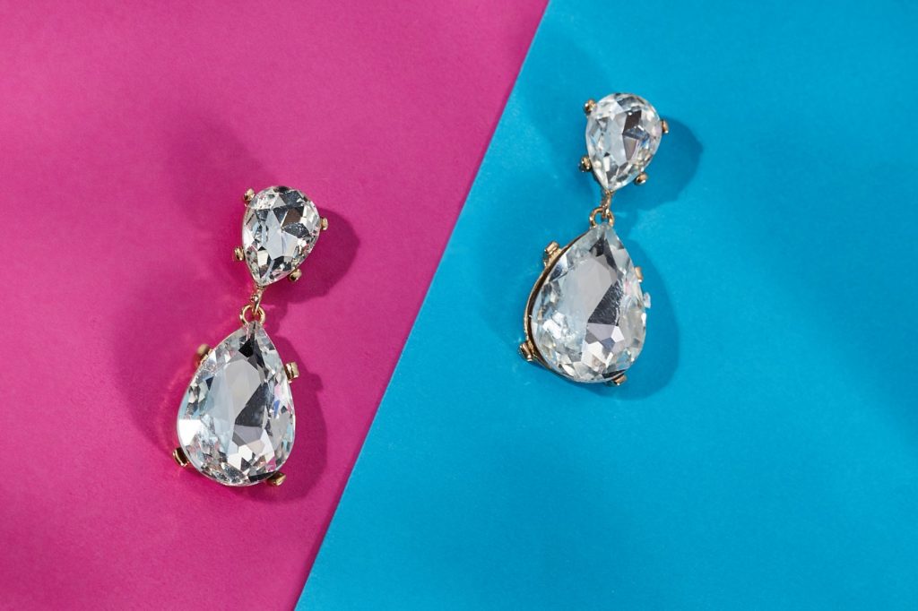 diamond drop earrings with pear cut diamonds
