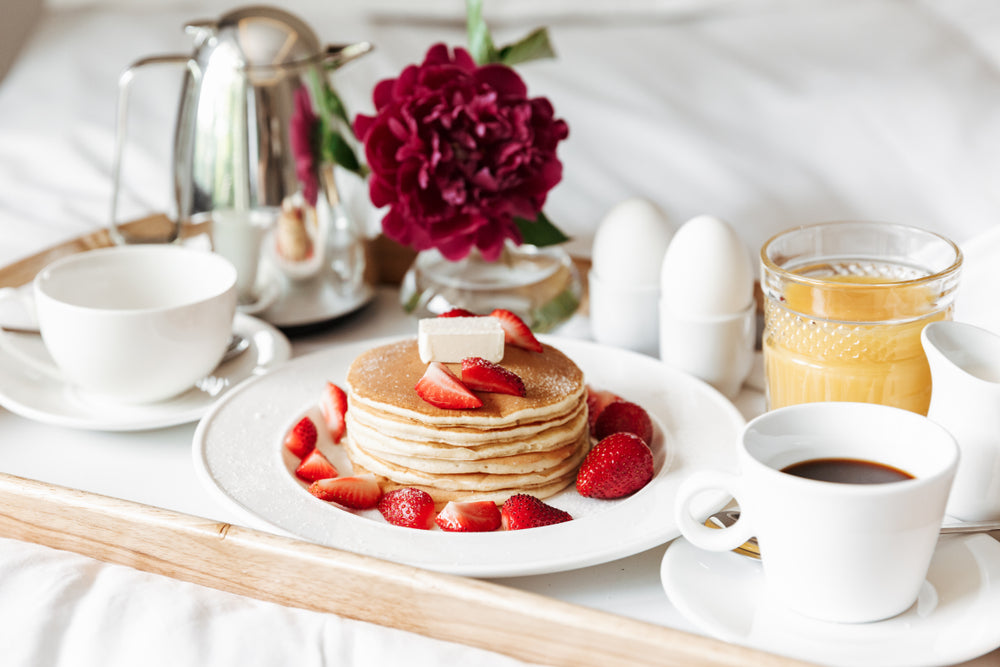 special tray for romantic breakfast in bed