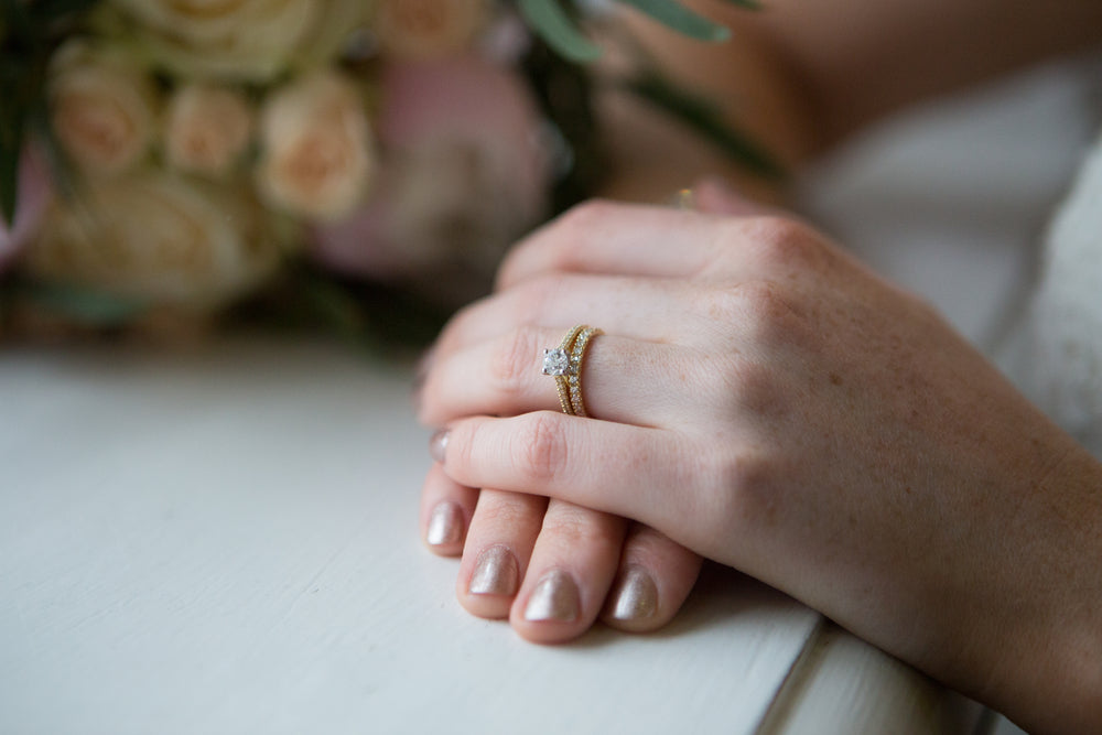 engagement ring and alliance wedding ring