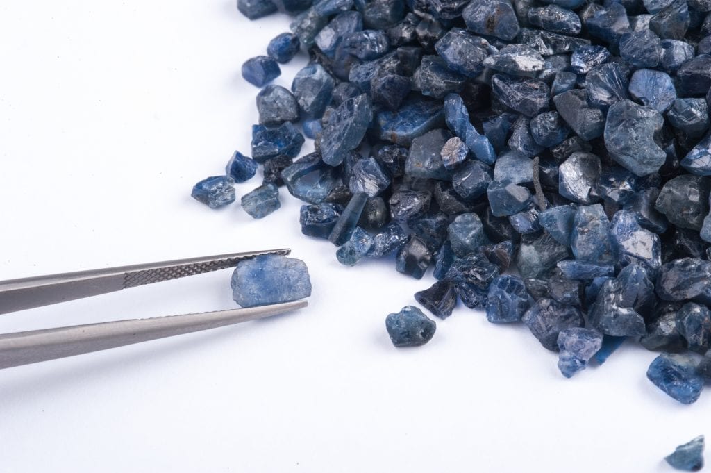 rough uncut blue sapphire stones