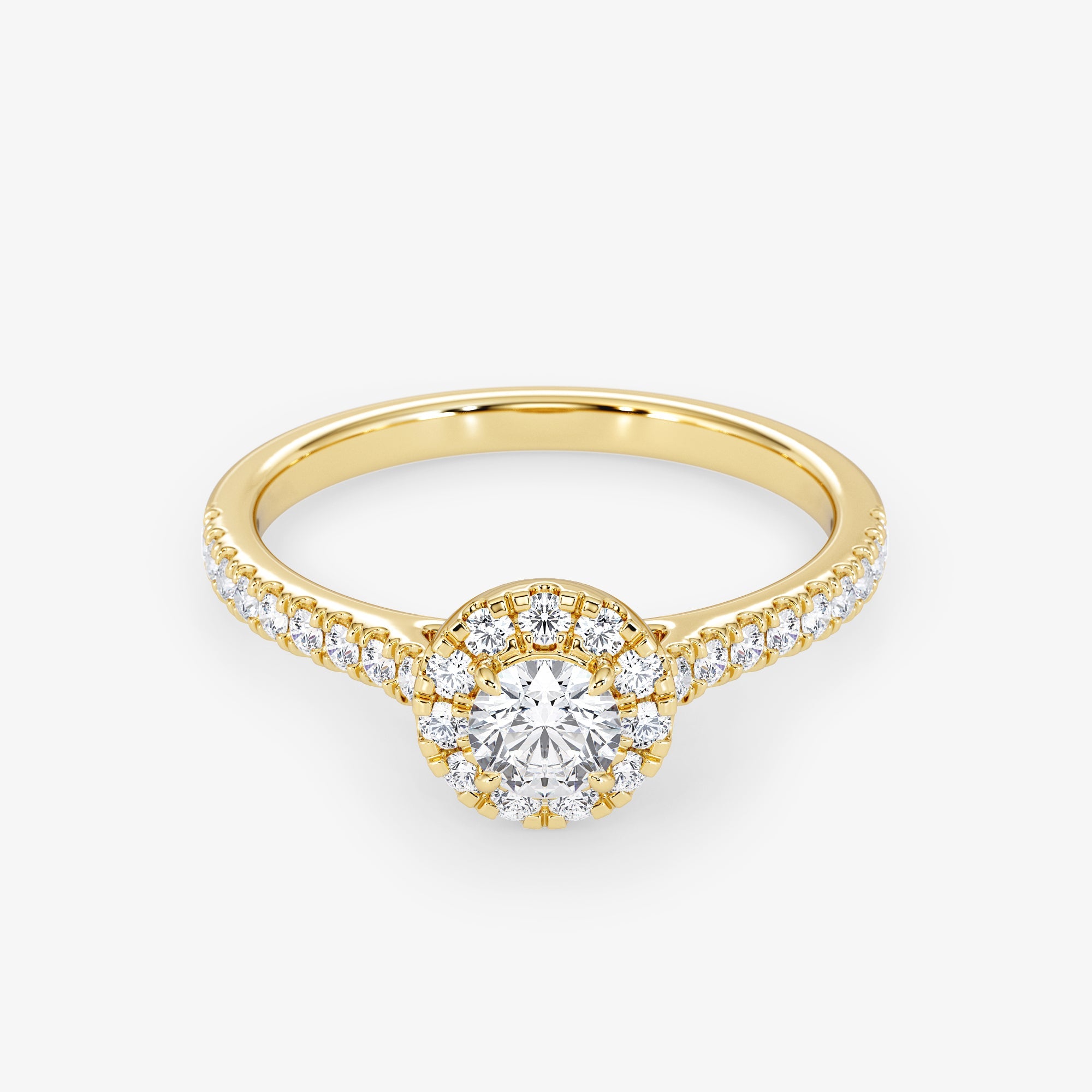 Embellished Halo 0.25 Carat Brilliant Cut Diamond 18K Gold Ring - Royal Coster Diamonds