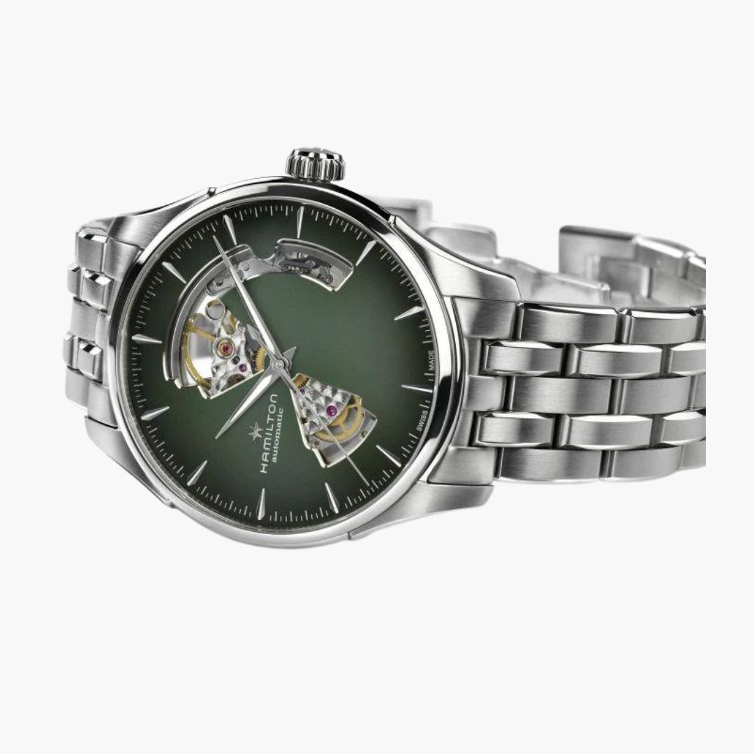 Jazzmaster Open Heart Automatic 40Mm Green Dial - Royal Coster Diamonds