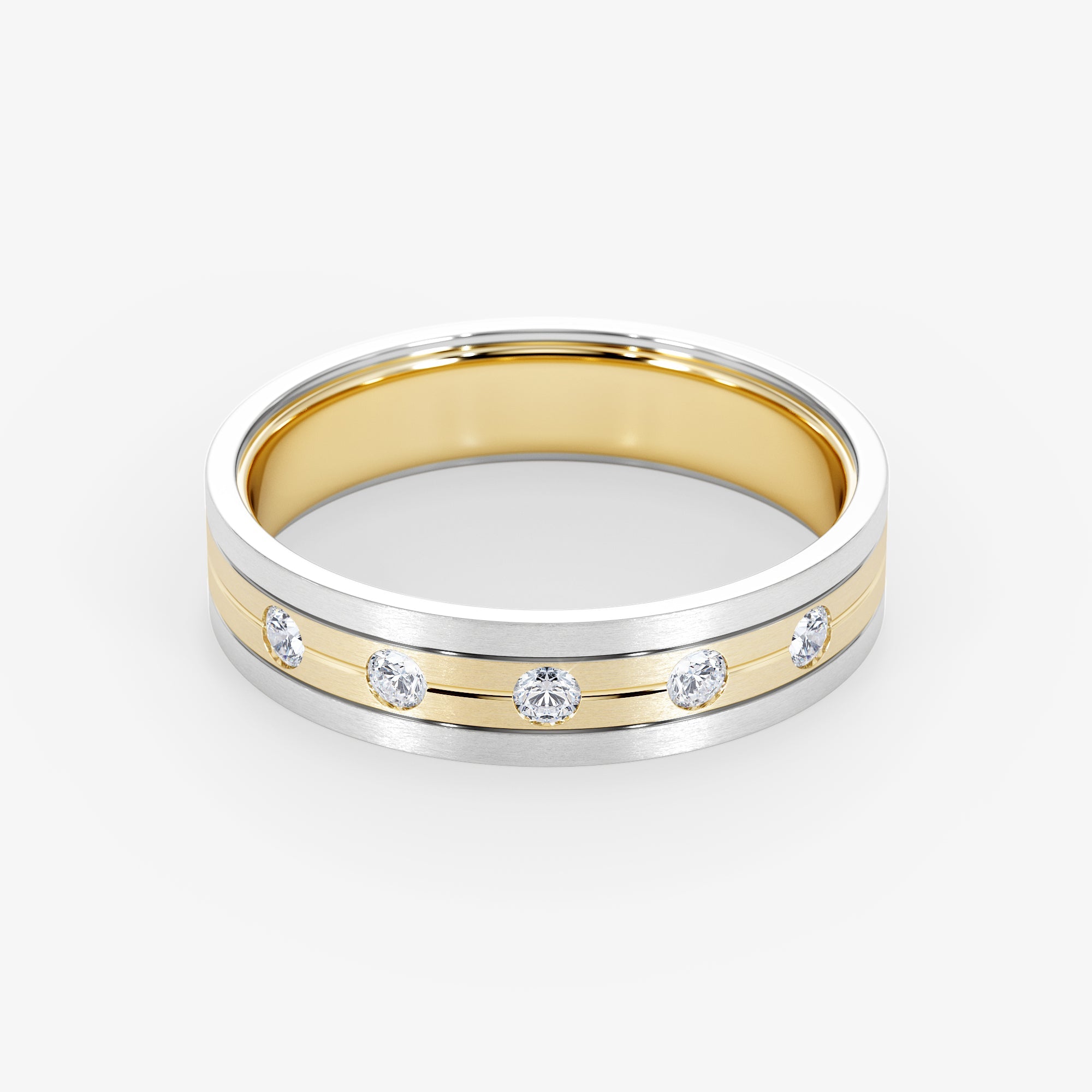 Royal Coster Diamonds 0.15 18K White & Yellow Gold Carat Wedding Ring - Royal Coster Diamonds