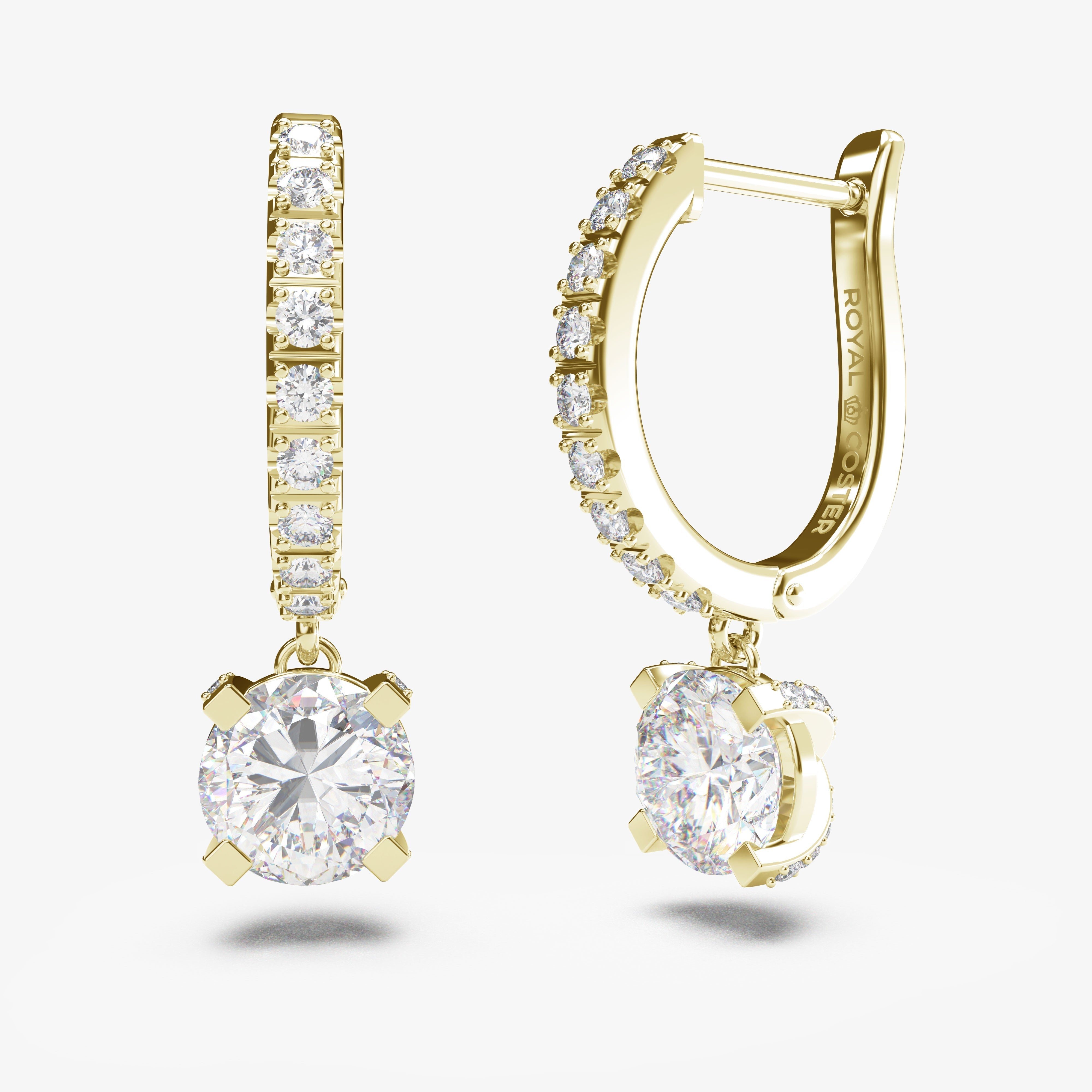 Signature C Embellished Solitaire Huggie Earrings - Royal Coster Diamonds