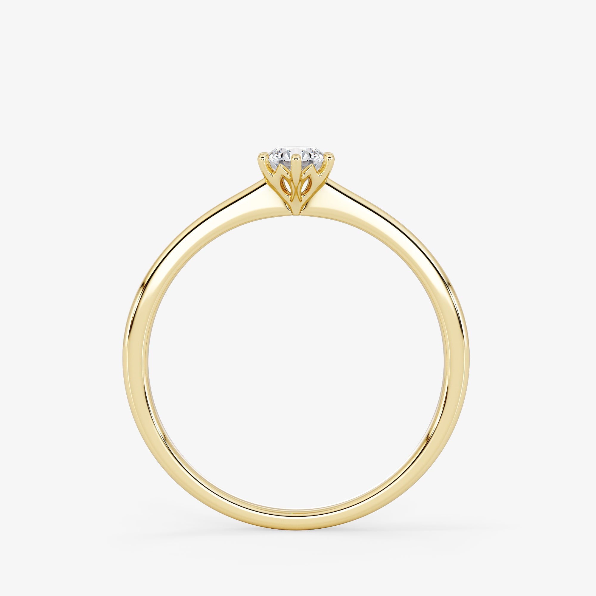 Solitaire 0.25 Carat Brilliant Cut Diamond 18K Gold Ring - Royal Coster Diamonds