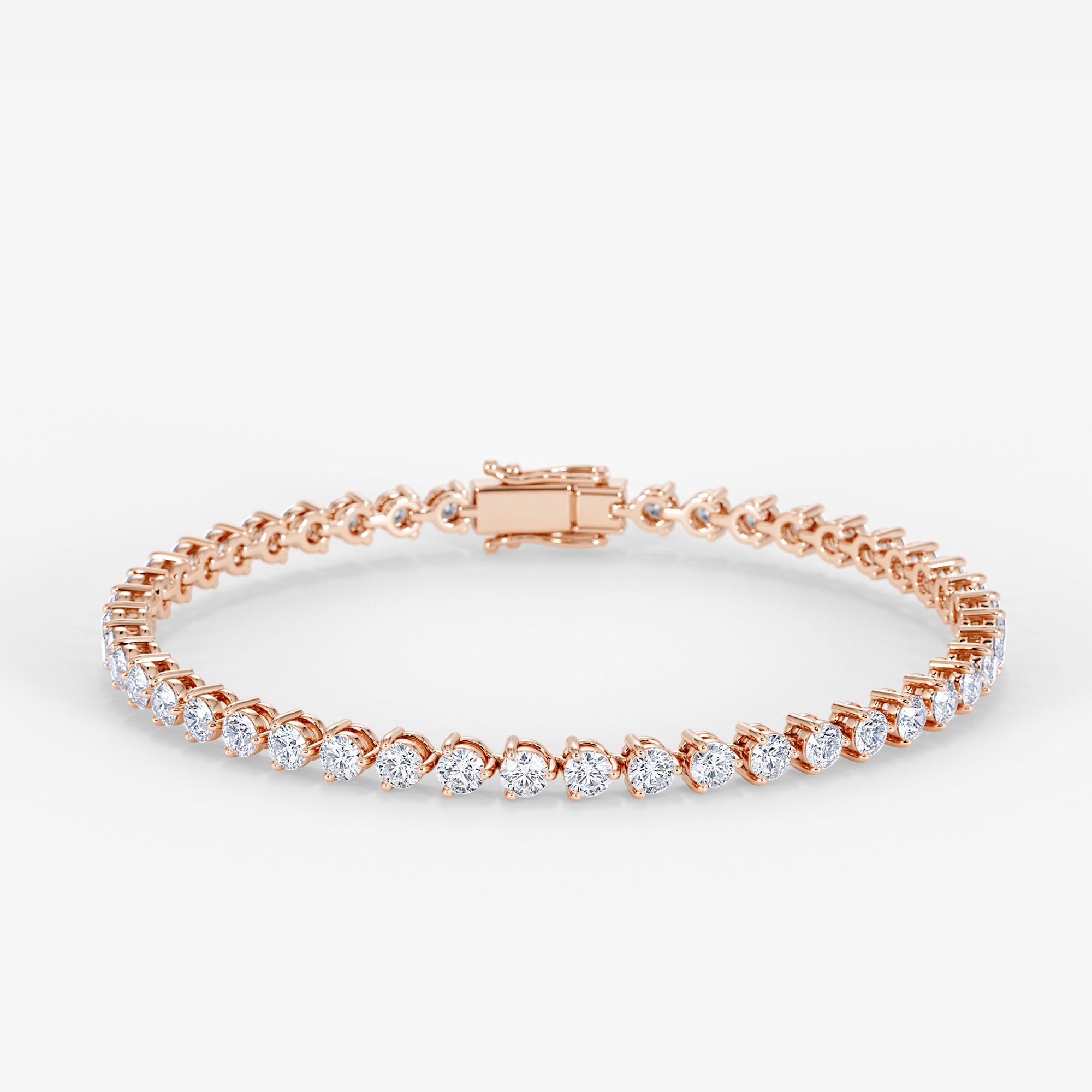 Three Prong Diamond Tennis Bracelet 18K Rose Gold - Royal Coster Diamonds