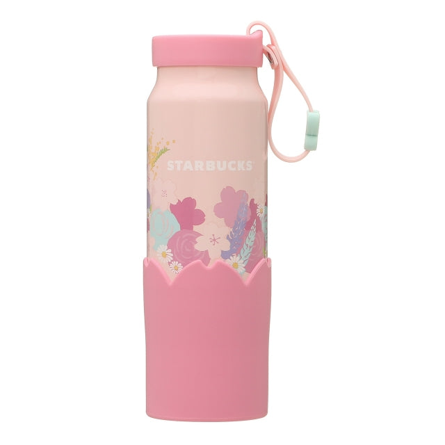 Starbucks Sakura 2021 - Silicon Strap Bottle Petal 355ml--0