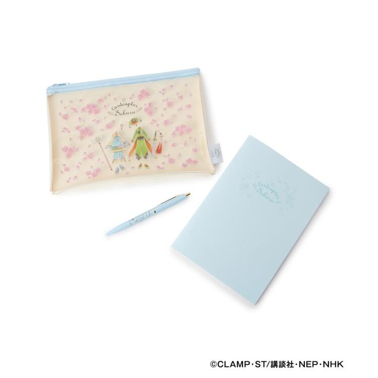 Card Captor Sakura - Stationery Set Papeterie [Pouch, Notebook, Pen] - Costume Pattern--0