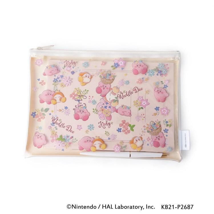 Set Papeterie Kirby [Pochette, Cahier, stylo] - Motifs Fleurs--0