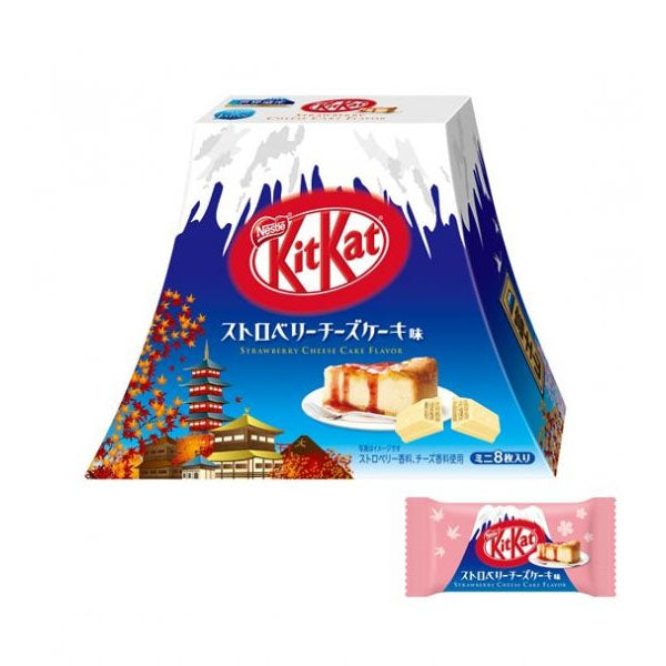 KitKat mini - Strawberry Cheesecake (8pcs box, Mount Fuji Momiji design)--1