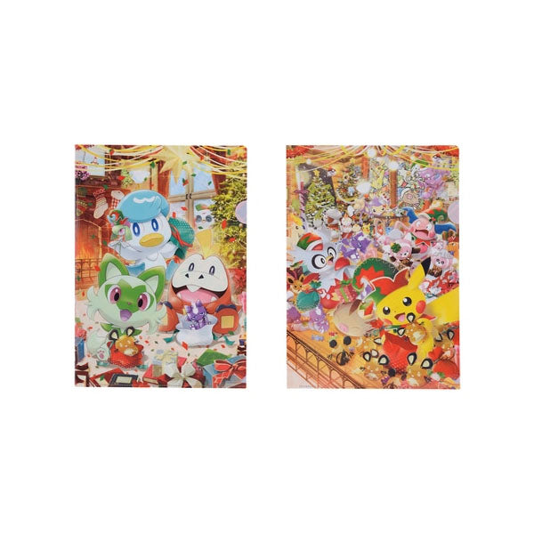 Set de 2 pochettes Clear File A4 "Pokémon Christmas Toy Factory"--0