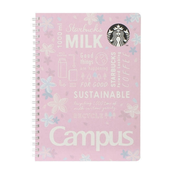 Starbucks Sakura 2022 - Campus Ring Notebook Pink--0