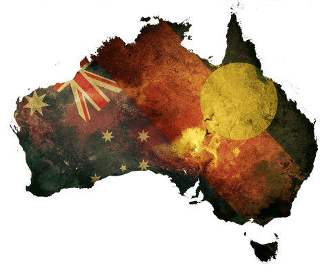 Straya Day, this Tuesday 26 Jan! Australian continent showing both flags.