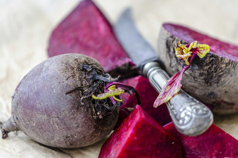 Peel and slice beets as thinly as possible with a sharp knife or mandoline slicer.
