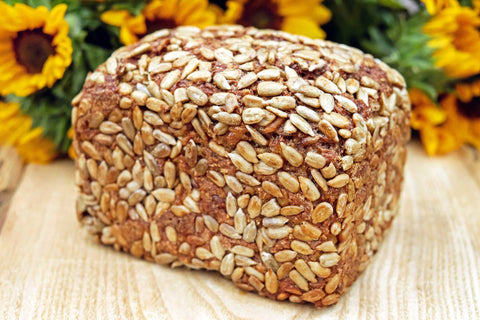 Artisan seed bread loaf.