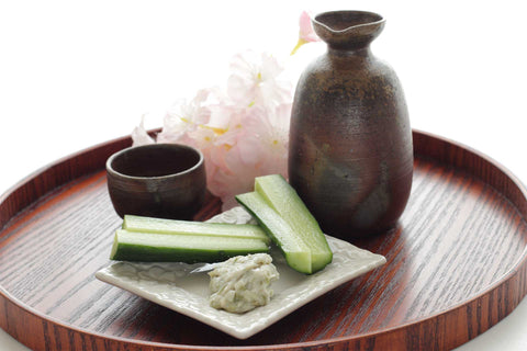 Serve with a wedge of sudachi citrus, lemon or lime., some sliced cucumbers, and a touch of wasabi for a kick!