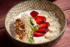 Healthy Bowl of Yoghurt, Seeds and Fruit
