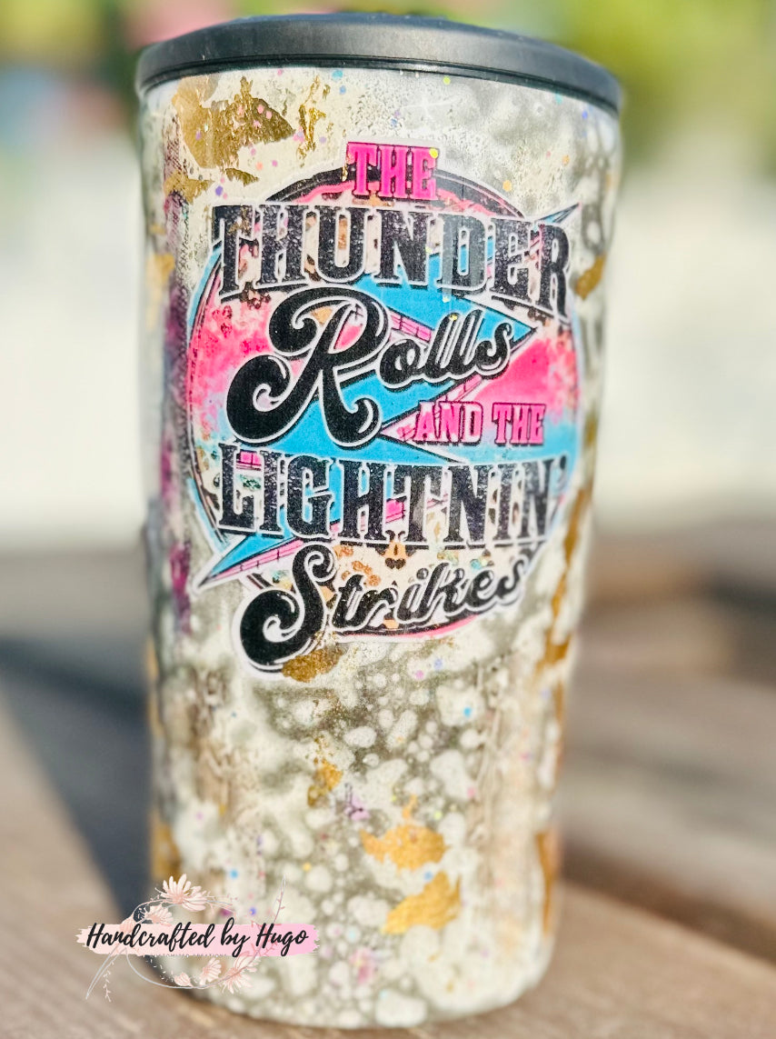 14oz 4 in 1 Can Cooler Thunder Rolls RTS