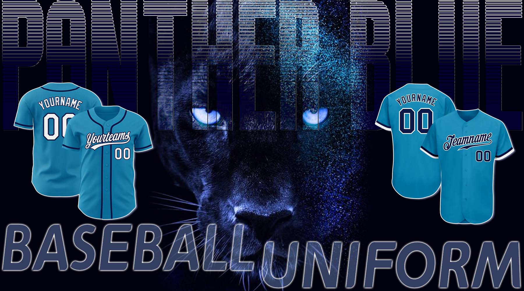 baseball panther blue jersey