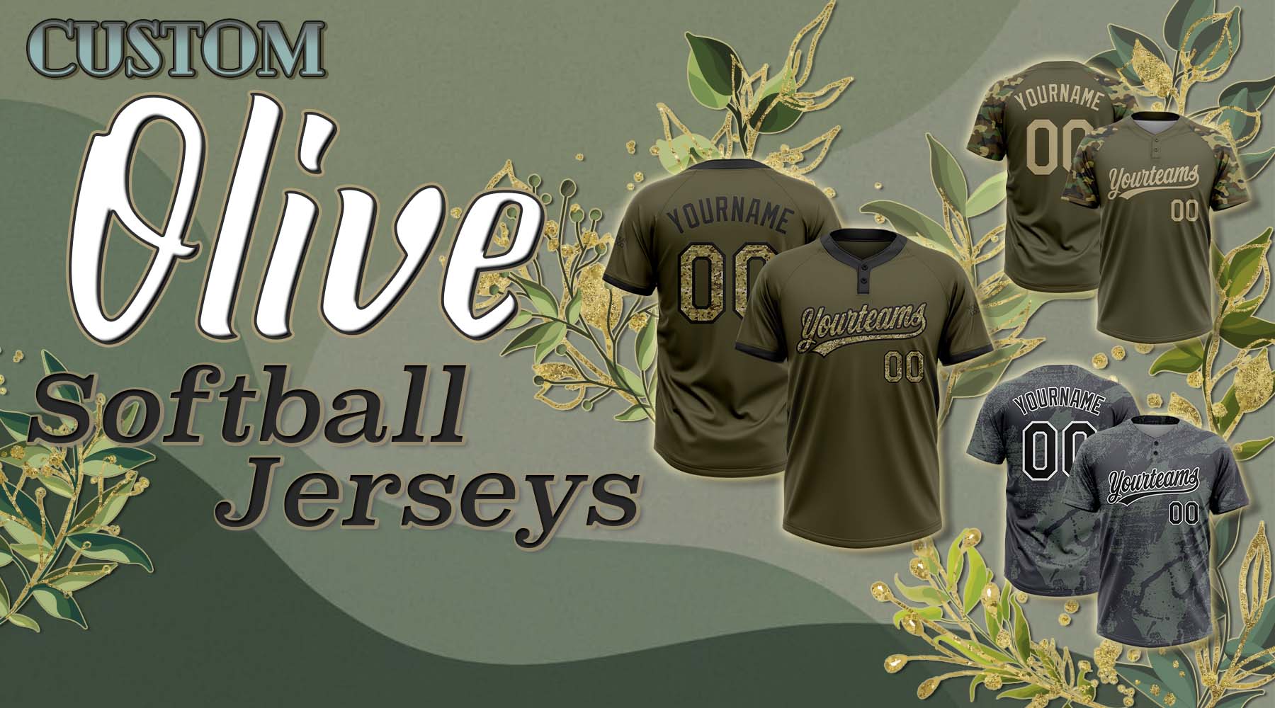 olive green softball jersey