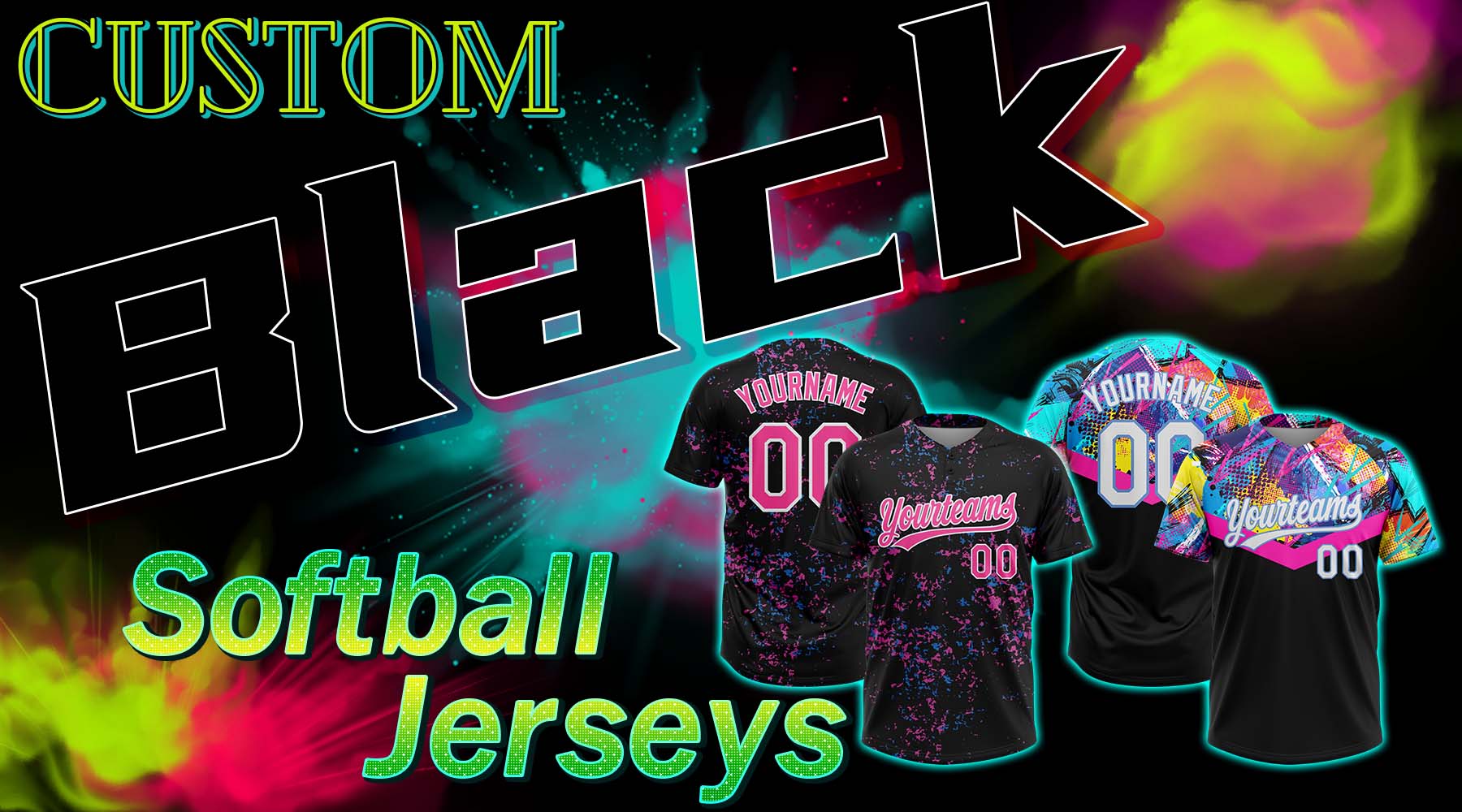 black softball jerseys