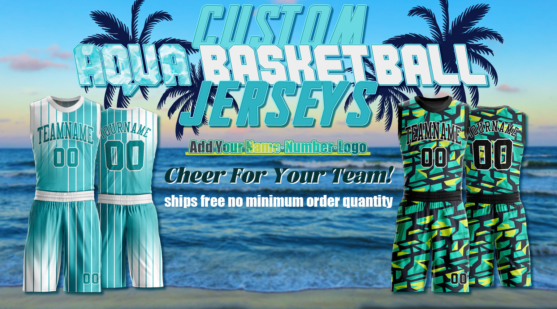 Custom Aquamarine Basketball Games Jerseys Aqua Blue Sports Tank Top  Tagged Font-Aqua - FansIdea