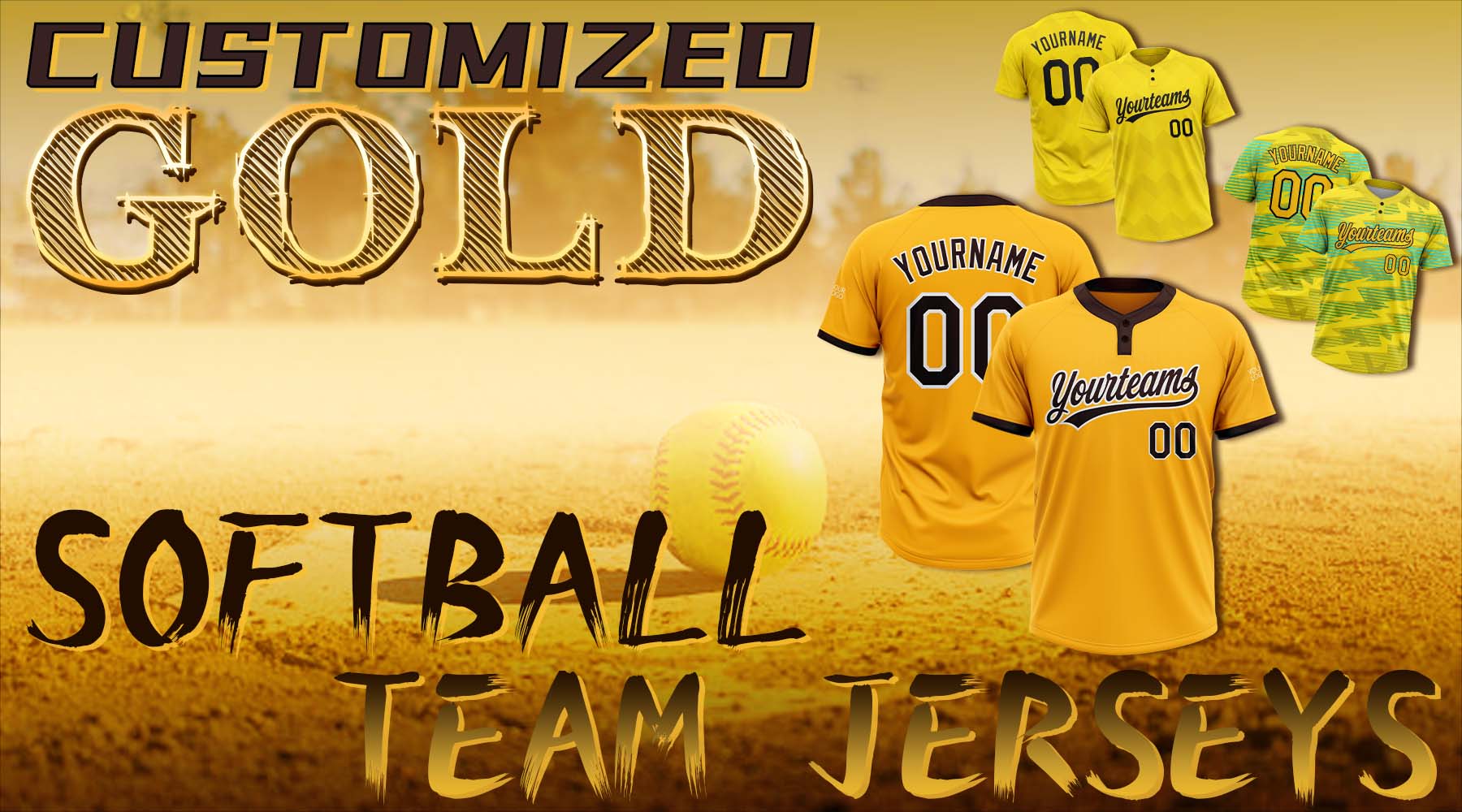 custom gold softball jersey