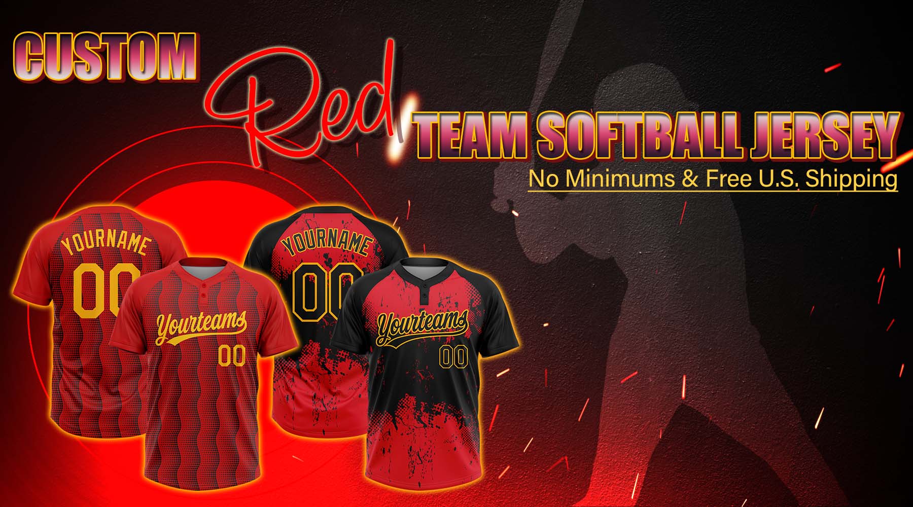 Custom Women's Softball Uniforms, Sample Design A