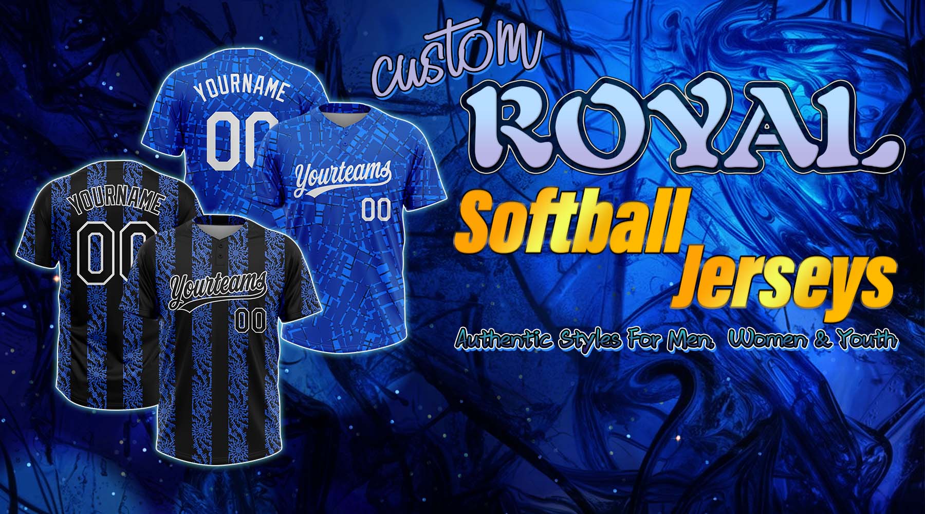 Cheap Custom Figure Black Gold-Royal Two-Button Unisex Softball