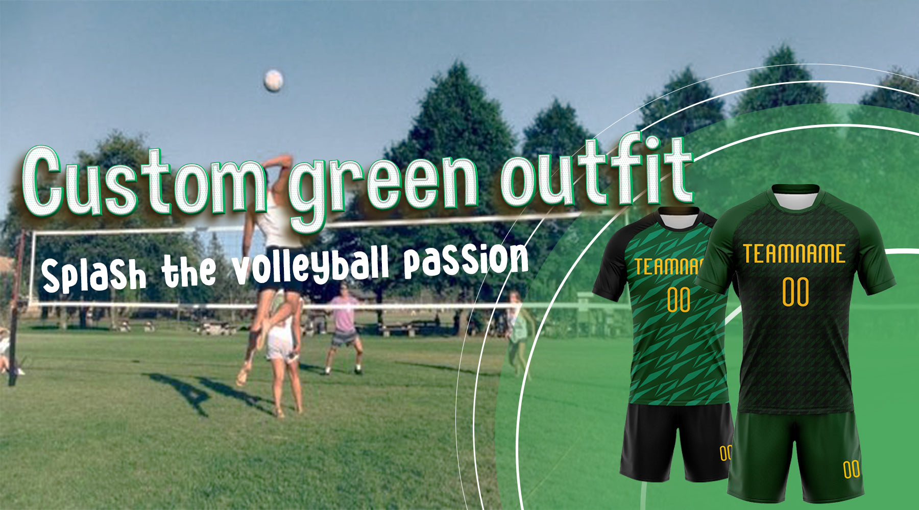 cusotm volleyball jersey green