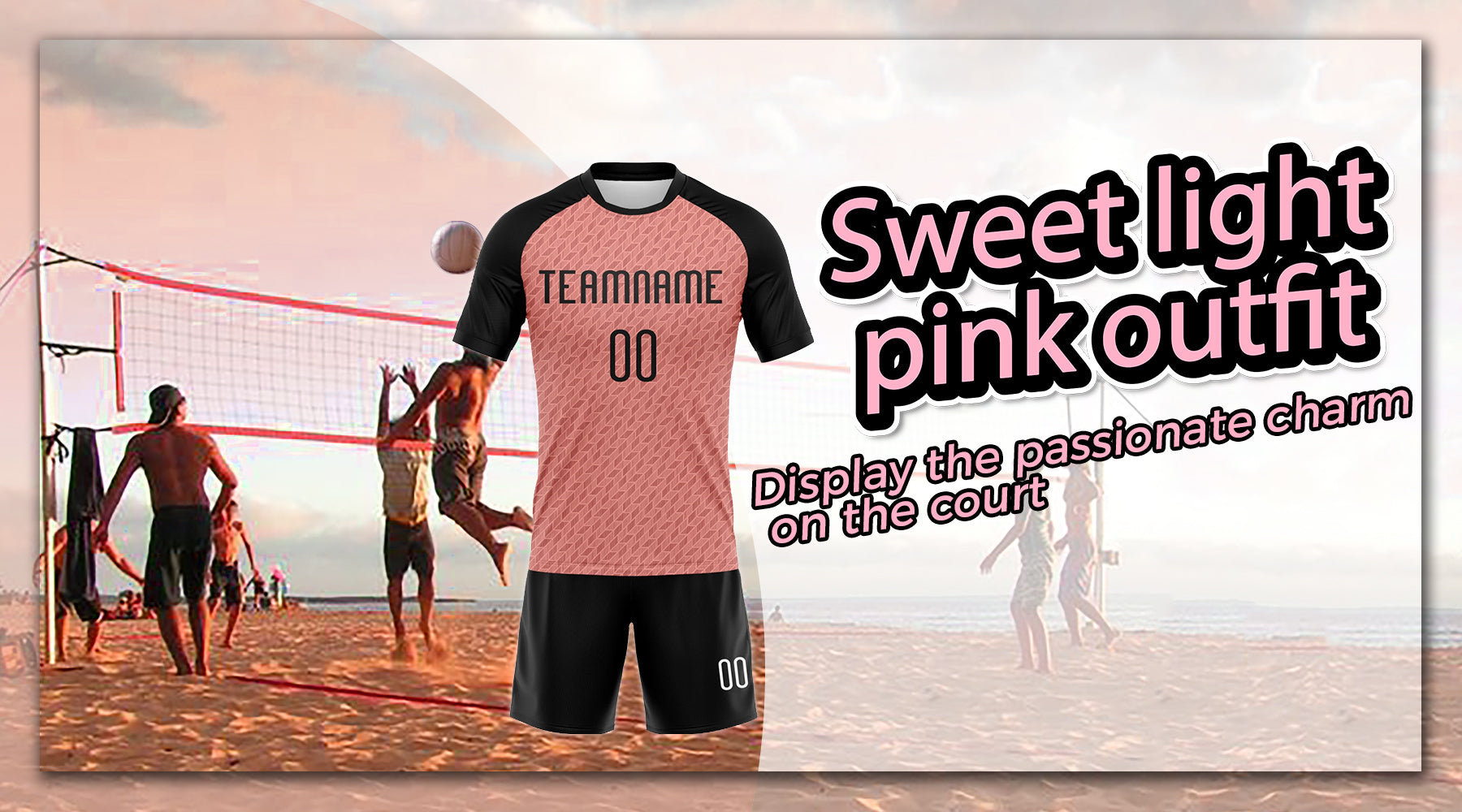 custom volleyball jersey pink