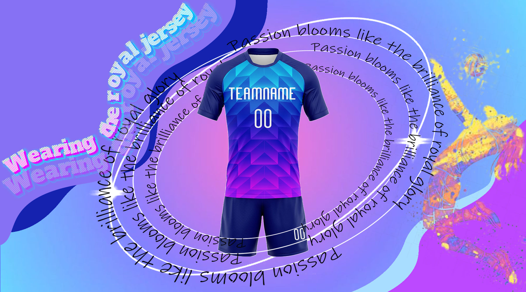 custom volleyball jersey royal