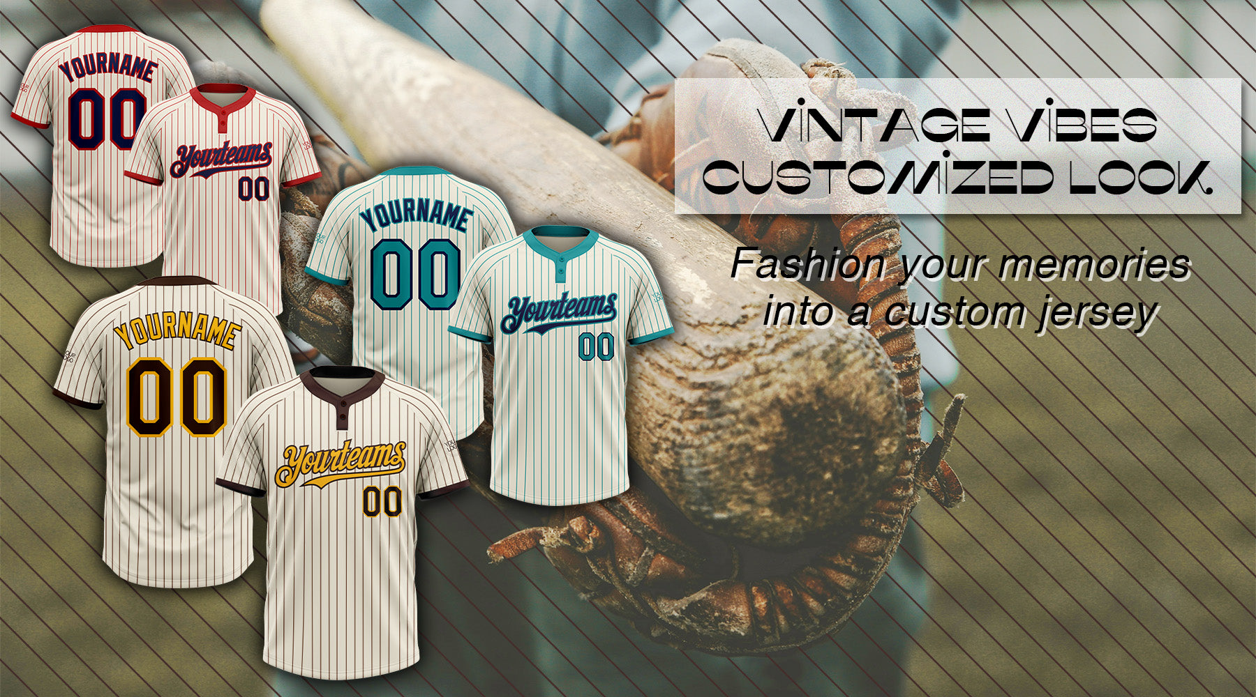 Custom cream pinstripe softball jersey