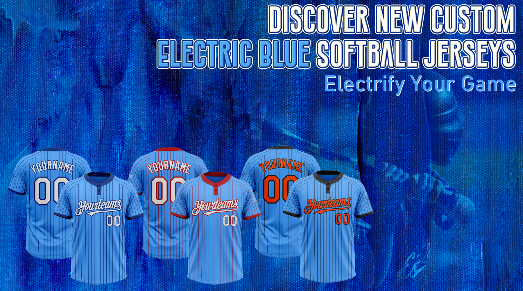 Custom  electric blue softball jersey