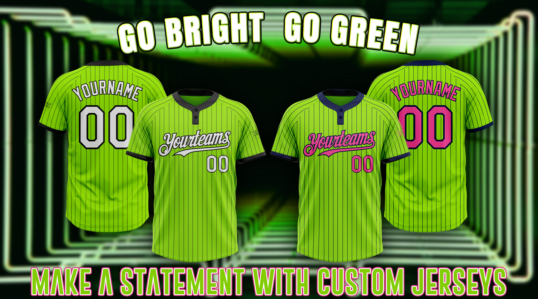 Custom neon green softball jersey