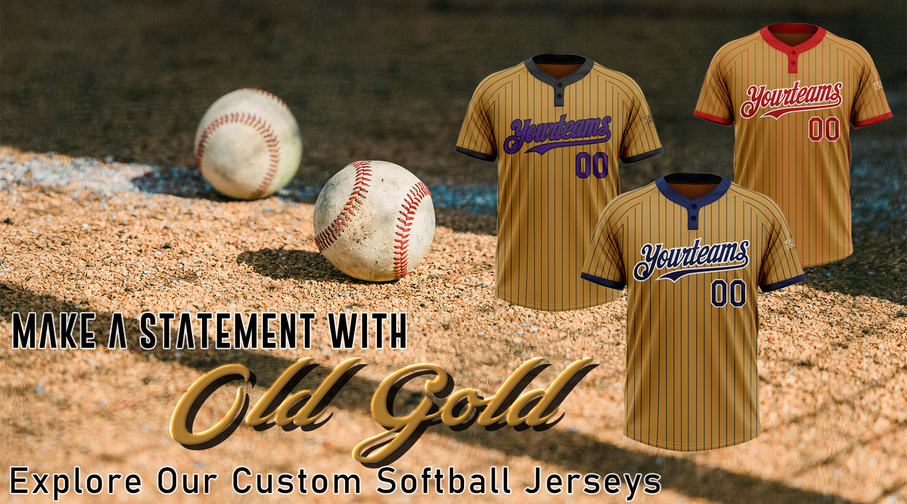 custom old gold softball jersey