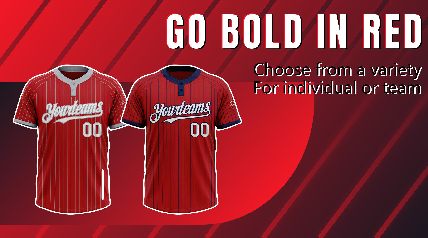 custom red pinstripe softball jersey