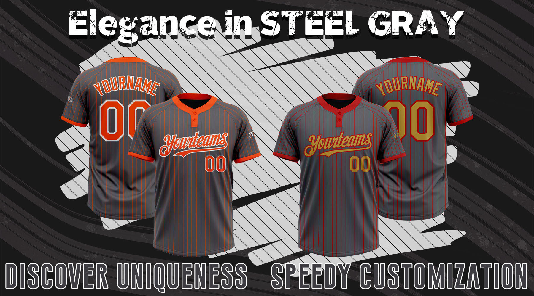 custom steel gray softball jersey