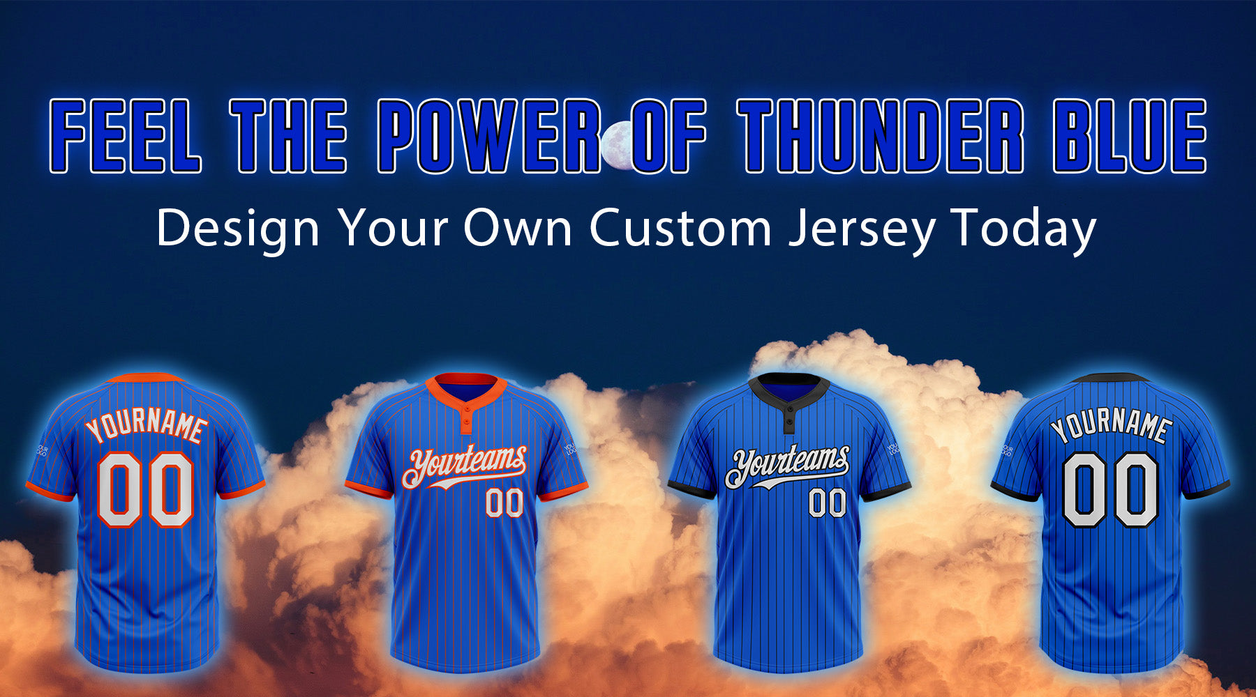 Custom thunder blue softball jersey