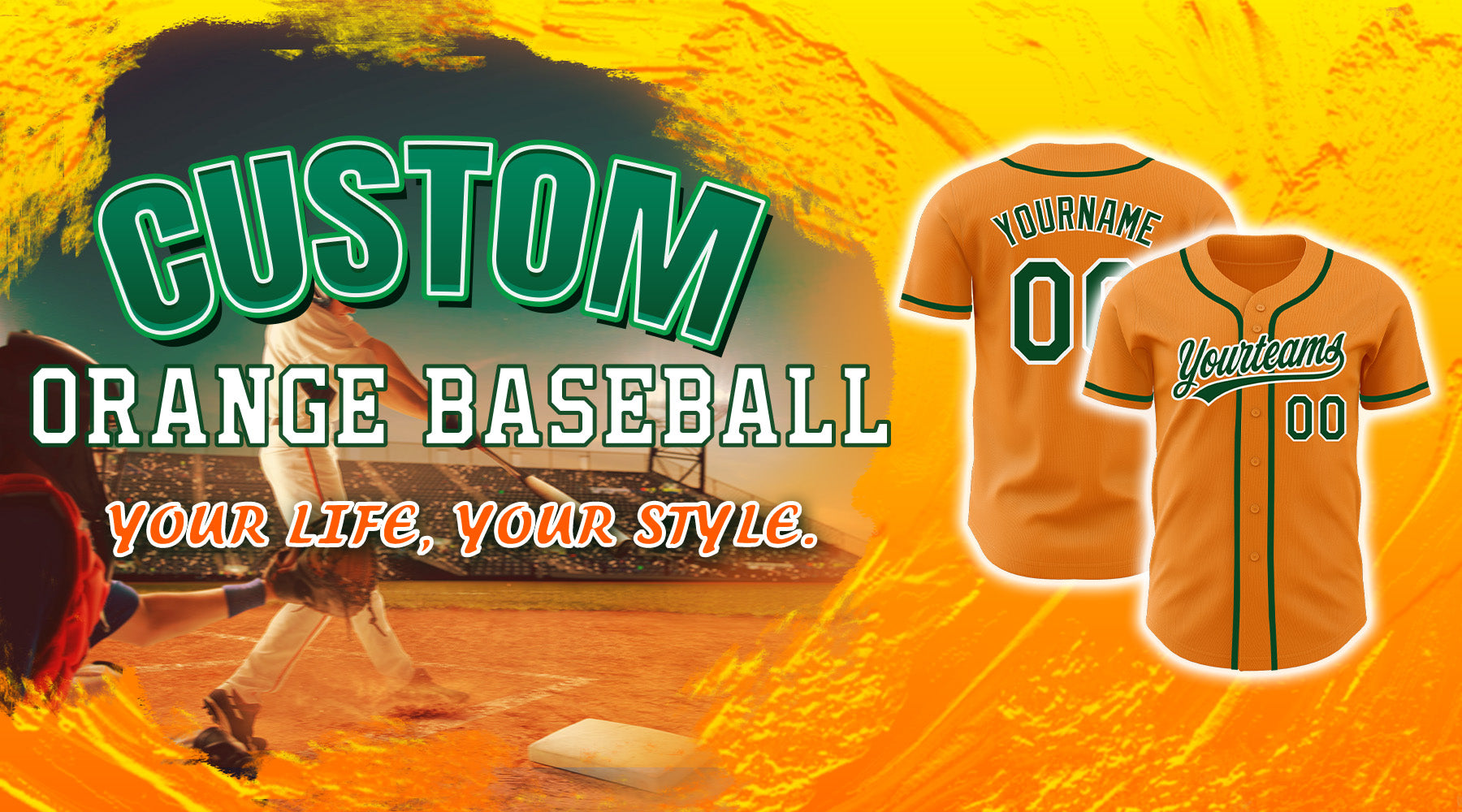 custom baseball bay orange jersey