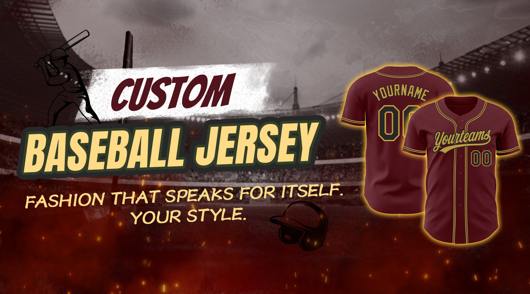 custom baseball burgundy jersey