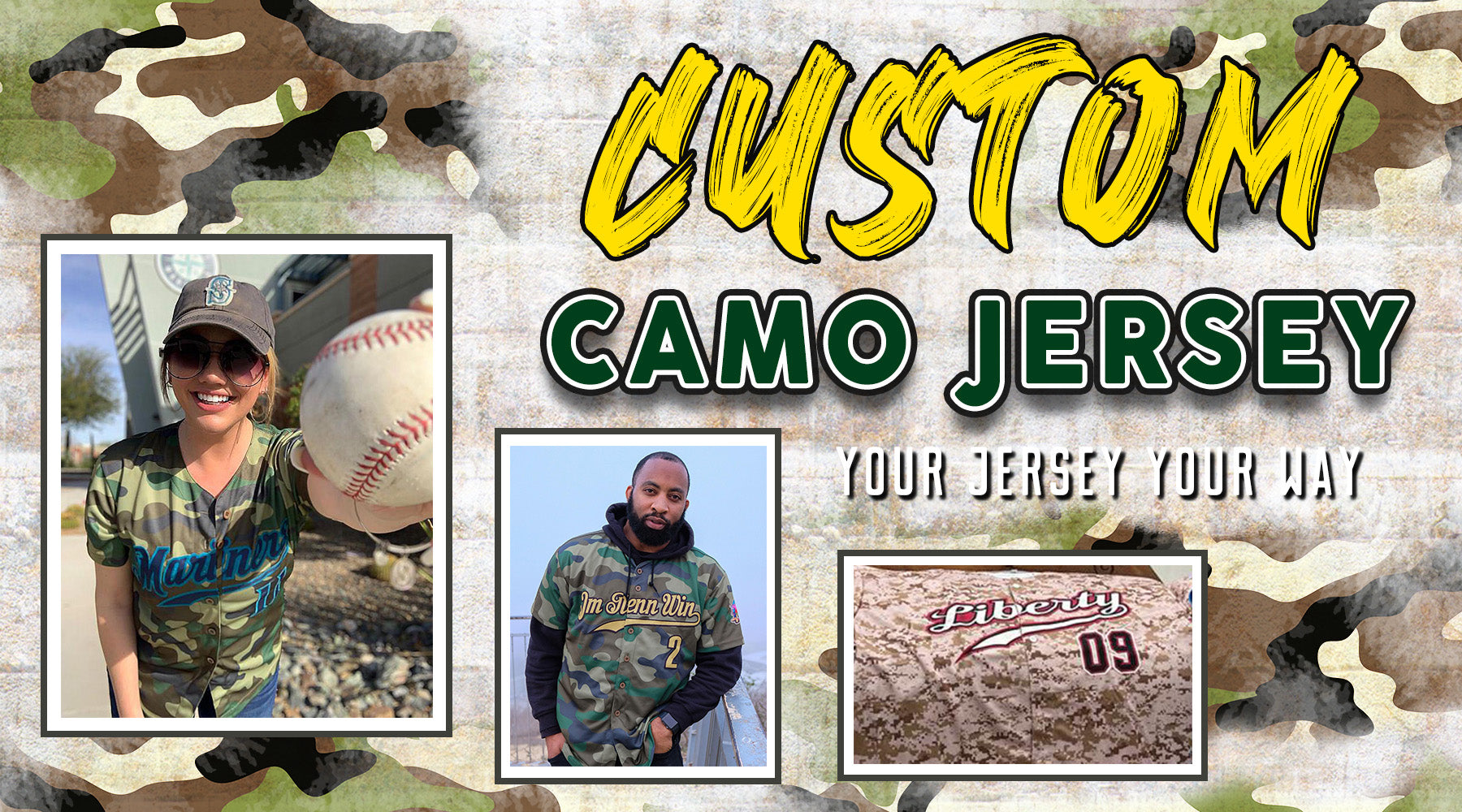 Camo Baseball Jerseys - Custom Digital or Traditional