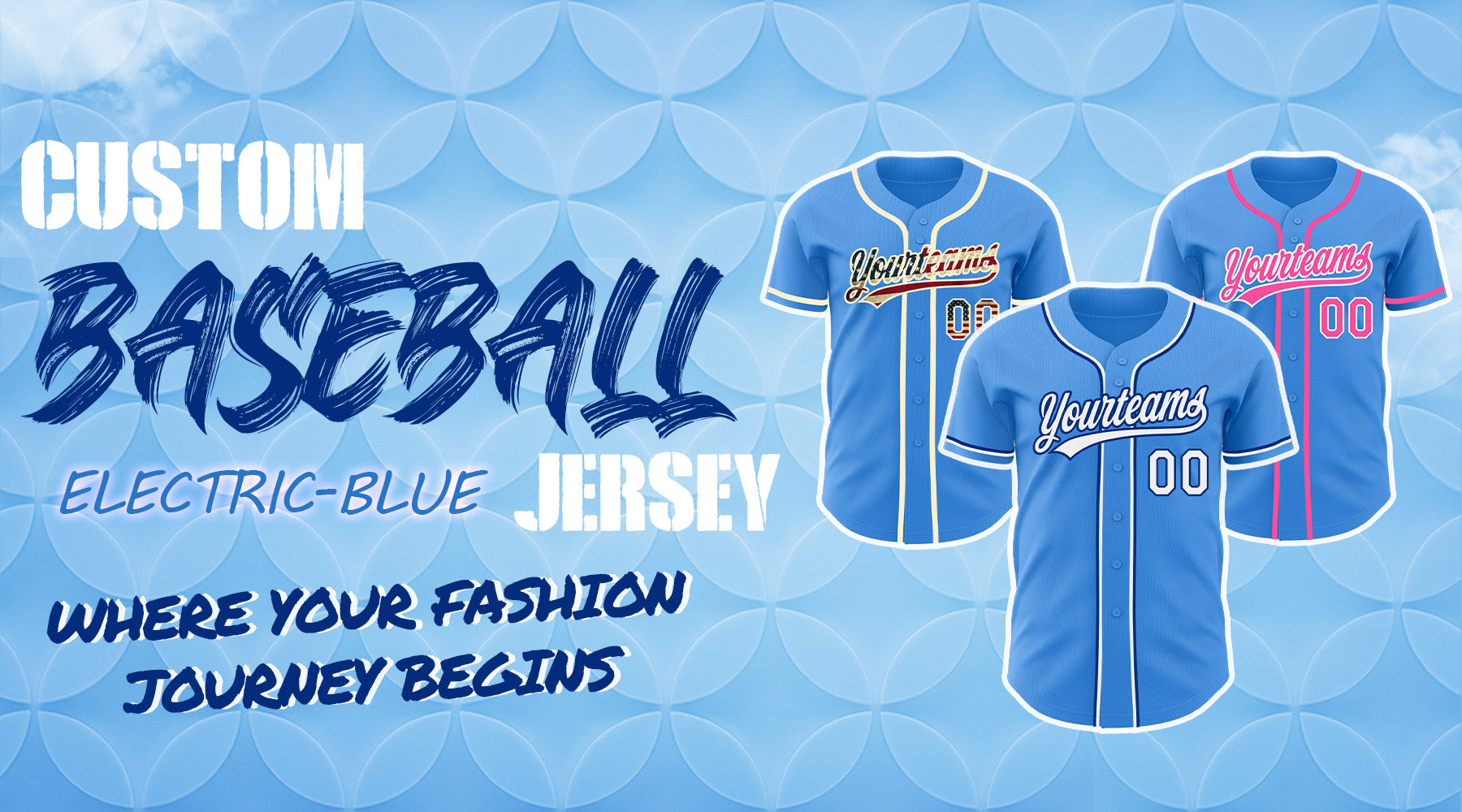 Custom Sky Blue Baseball Jersey White Authentic - FansIdea