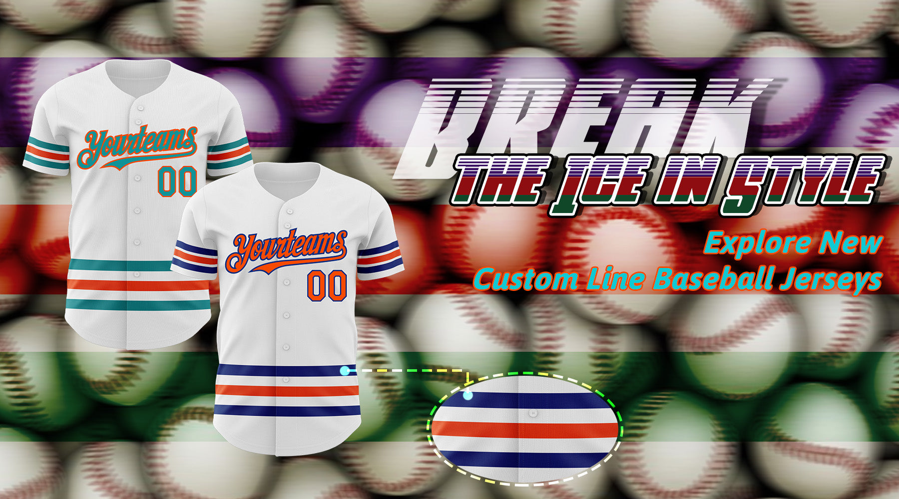 custom line baseball jersey