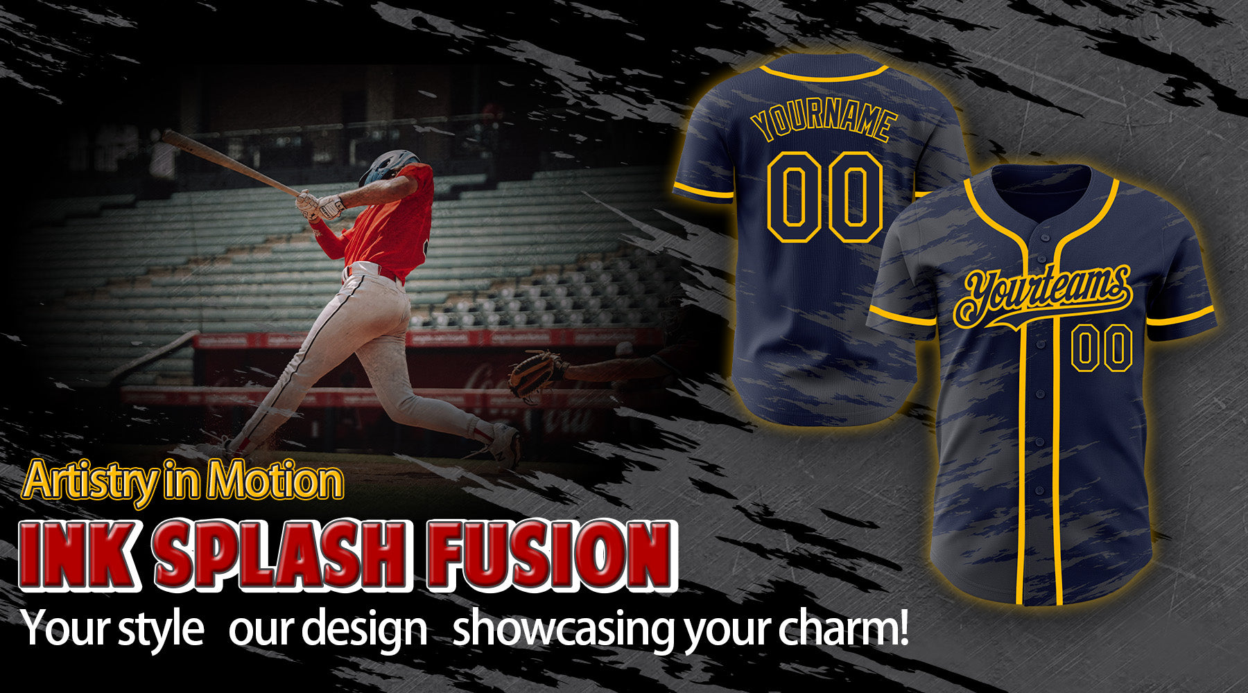 custom splash ink baseball jersey