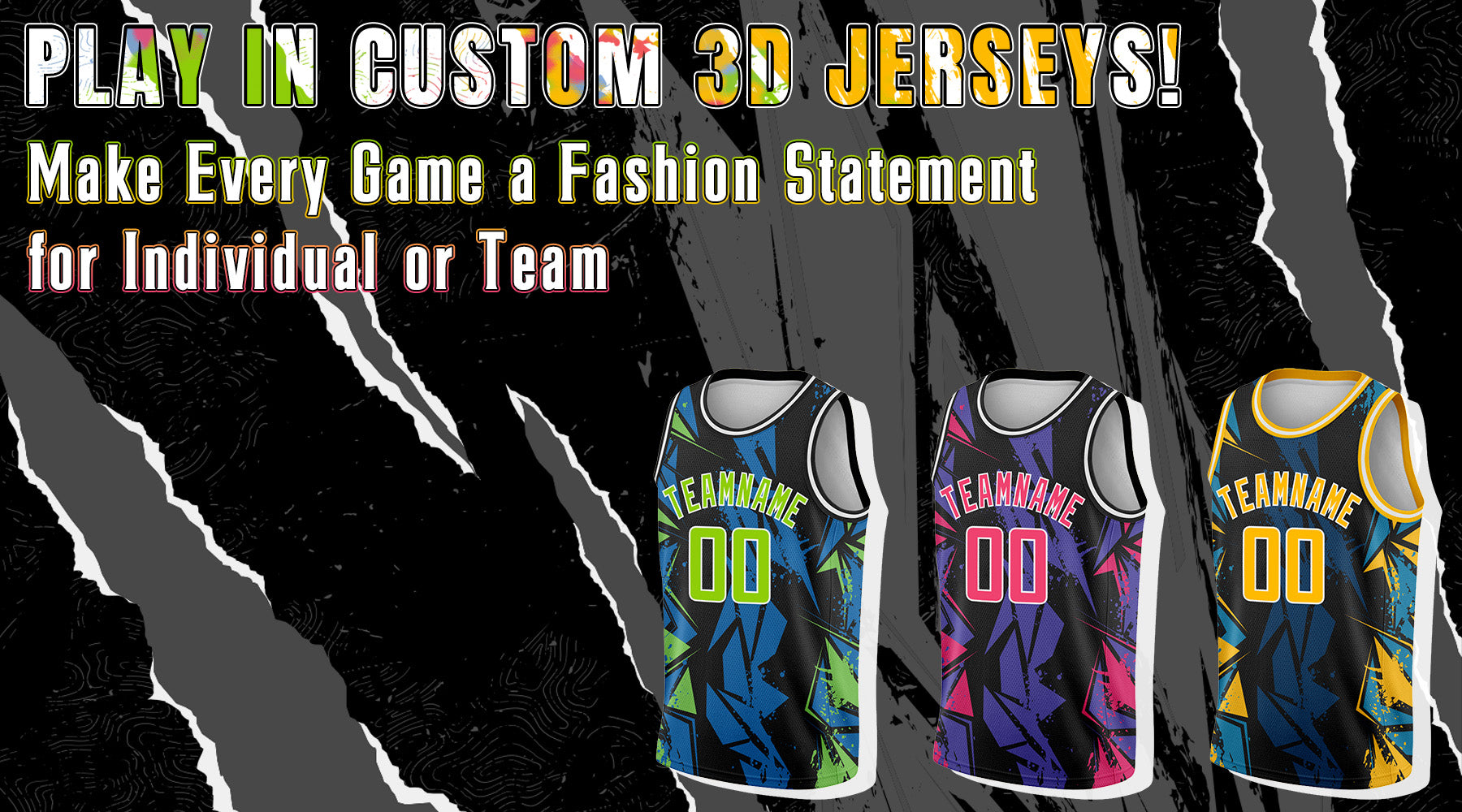 custom basketball 3d pattern jersey