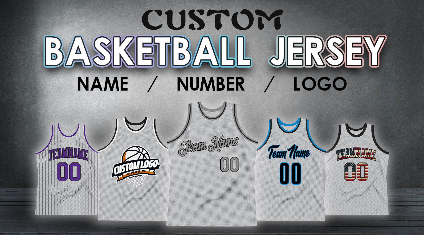 custom basketball gray jersey